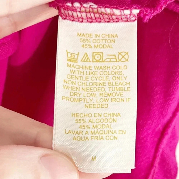 Kate Spade Hot Pink "Play Hooky" Button Front Sleep Shirt Women's Size Medium - Picture 5 of 6